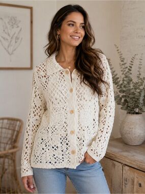 Lovely Crochet button cardigan